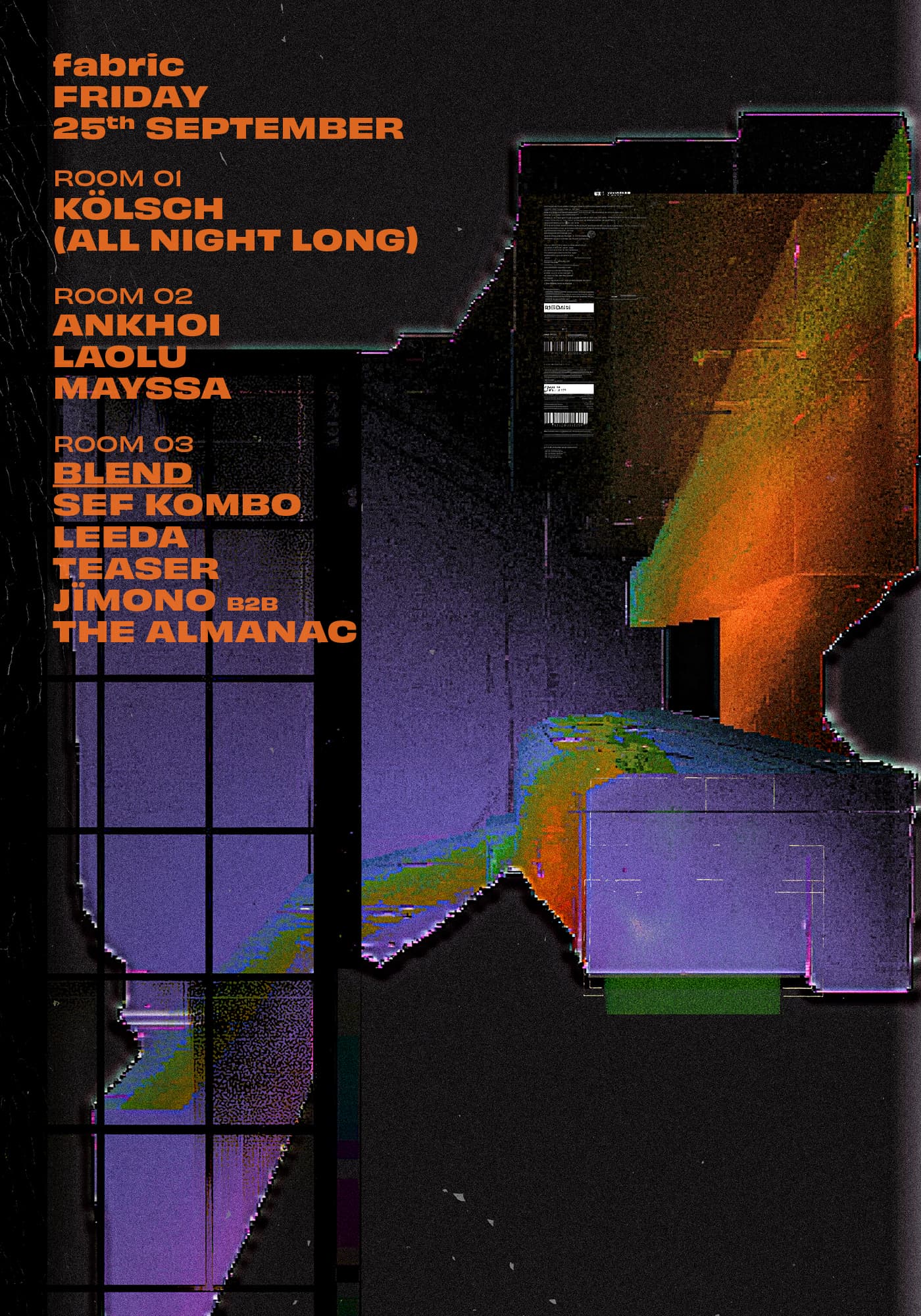 fabric: Kölsch, Ankhoï, Laolu, Sef Kombo, Mayssa, Leeda, Teaser, Jimono B2B The Almanac artwork