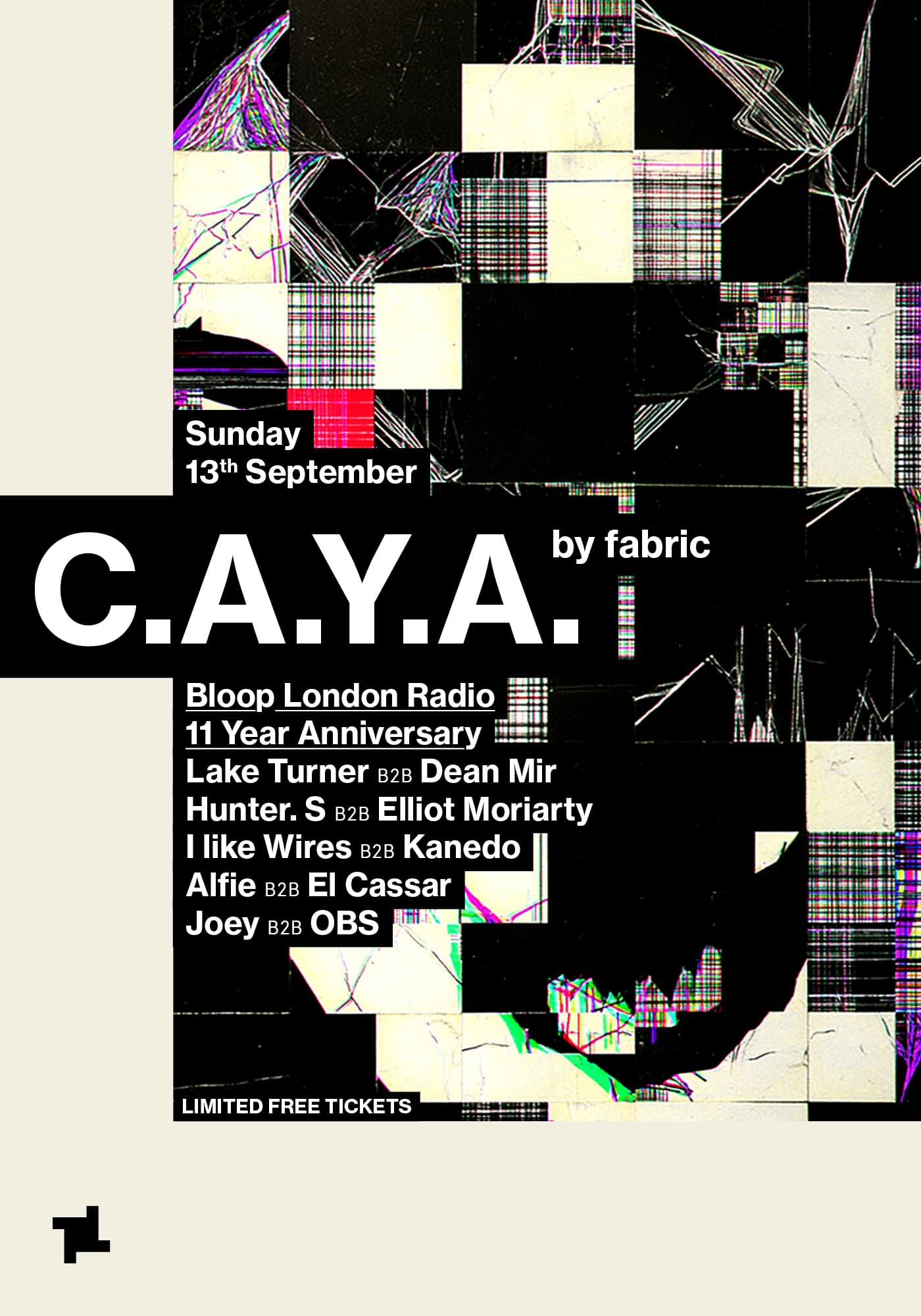 CAYA by fabric: bloop london Radio - 11 Year Anniversary artwork