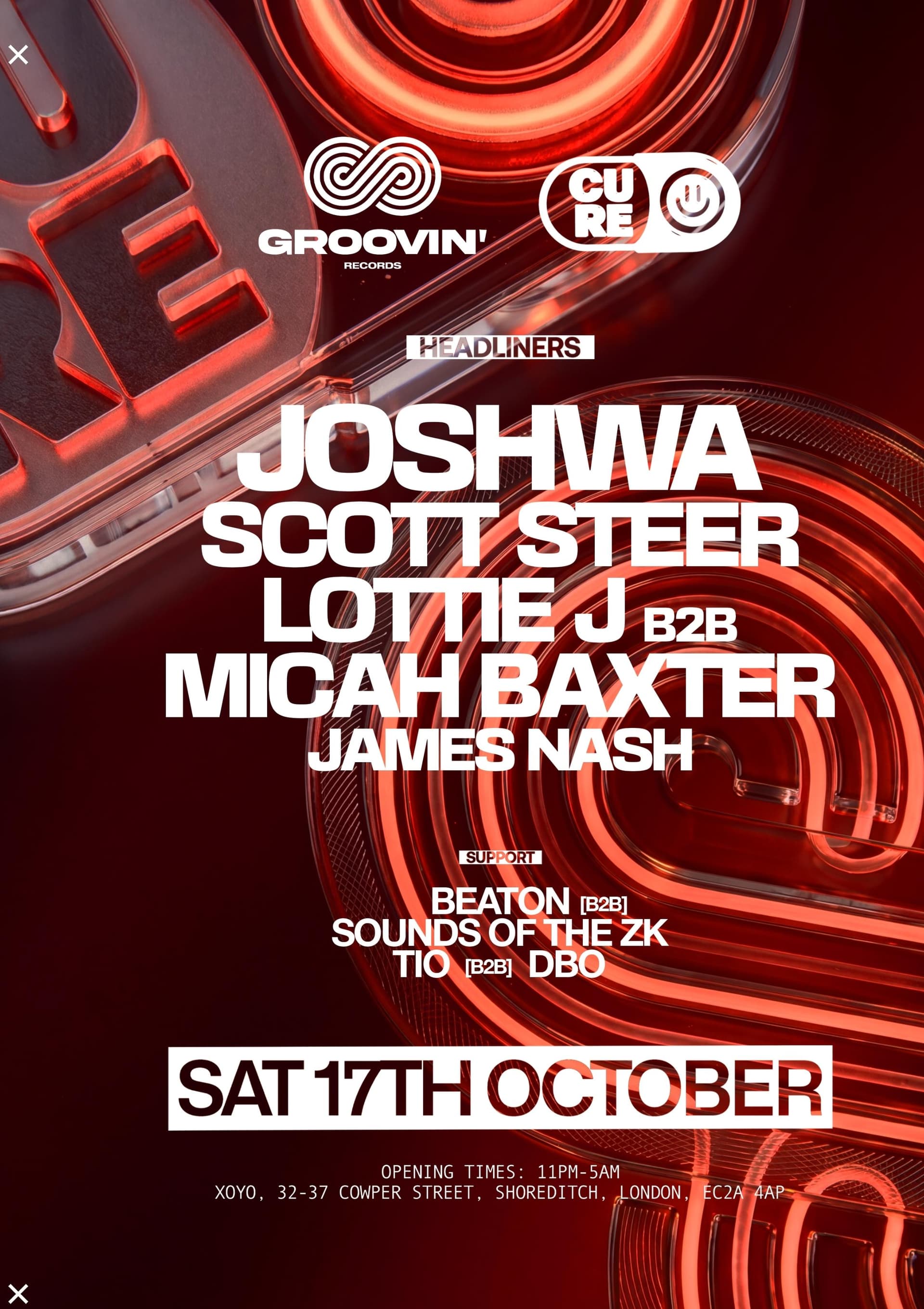 Groovin' x Cure at XOYO artwork