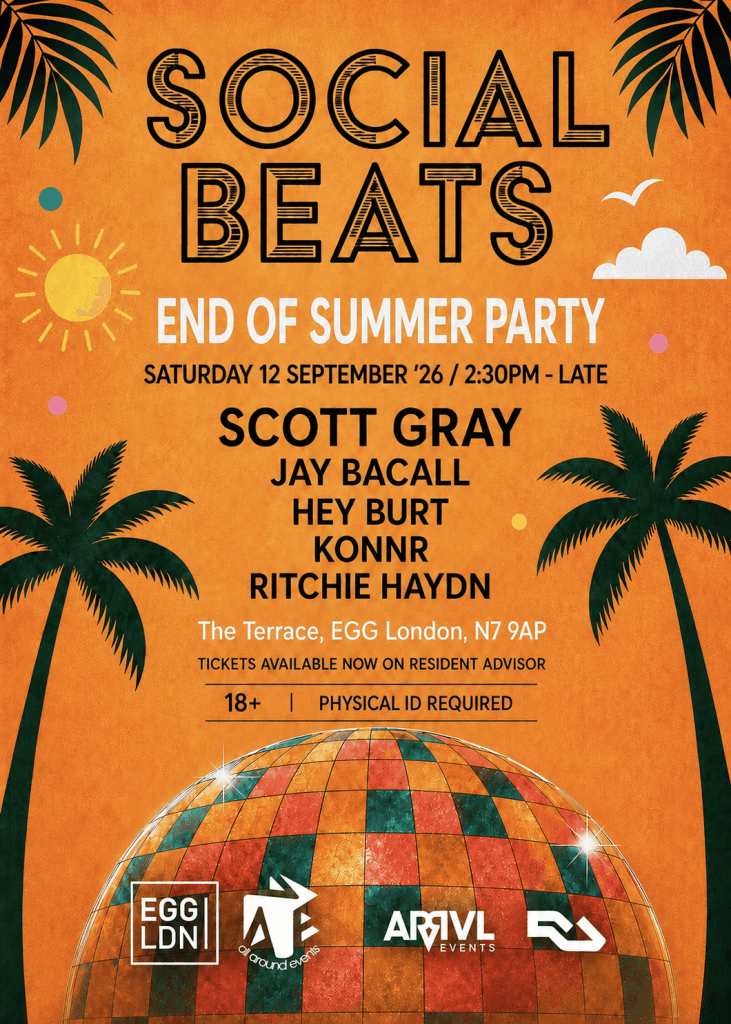 The Social Beats End of Summer Daytime Party w/ Scott Gray artwork