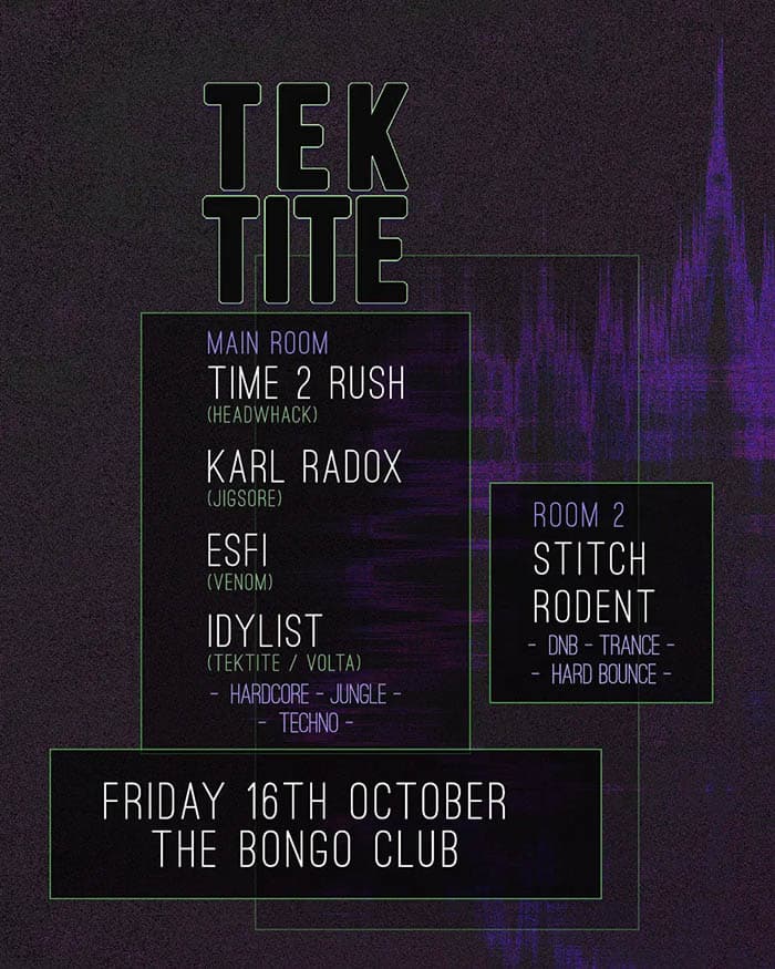 TEKTITE: TIME 2 RUSH & KARL RADOX, EFSI, RODENT, FOLIE artwork