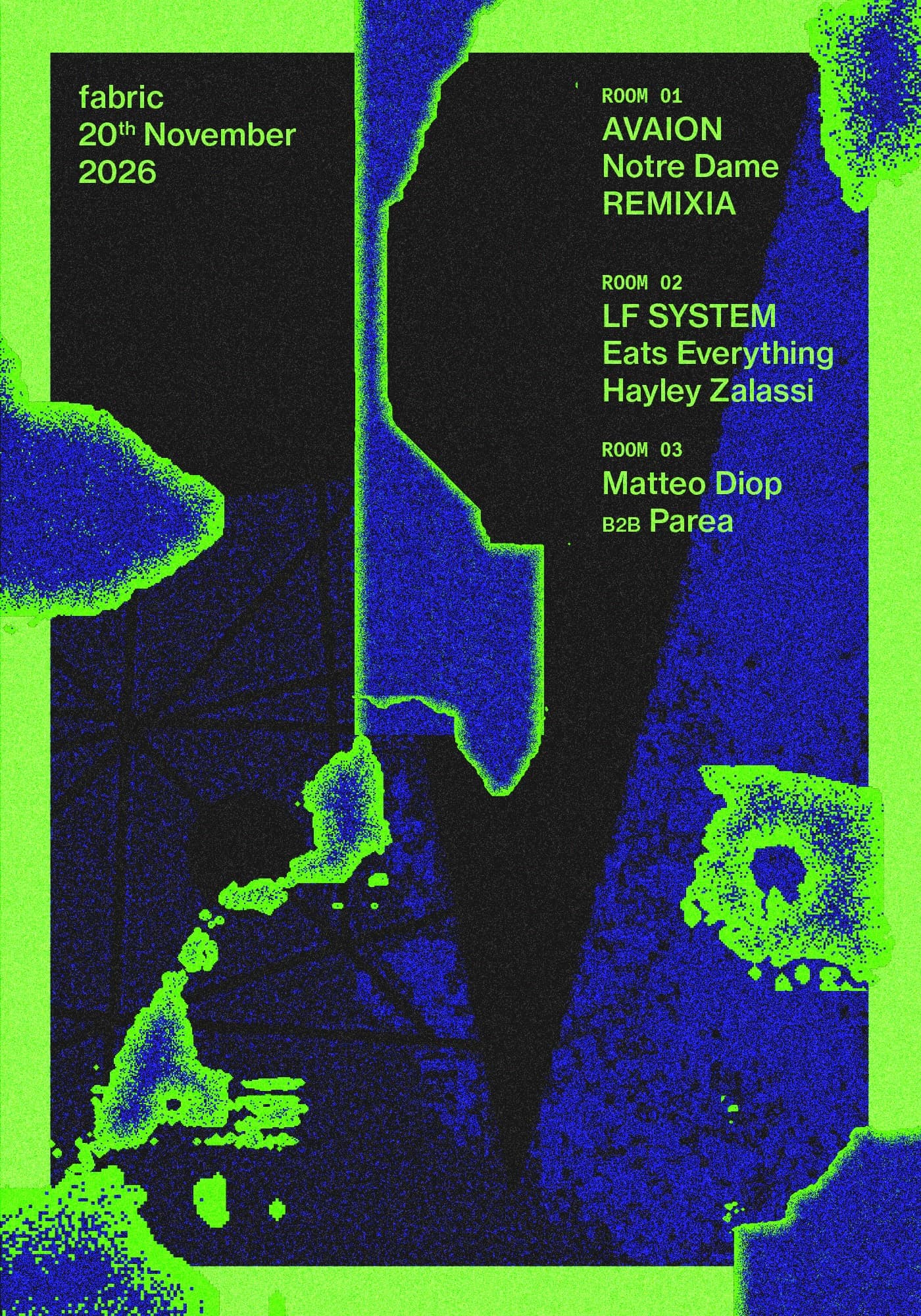 fabric: AVAION, Notre Dame, LF SYSTEM, Eats Everything, REMIXIA, Hayley Zalassi + more artwork