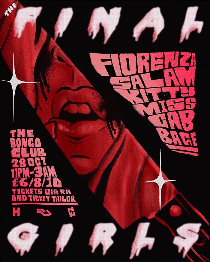 HOOSEPARTY: THE FINAL GIRLS with Fiorenza, Miss Cabbage, Salam Kitty artwork